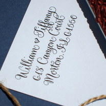 Custom Calligraphy Address Stamp -- All handwritten -- SAISON PARIS Style with Heart