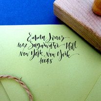 Custom Calligraphy Address Stamp - Rebel Stout Style - All handwritten