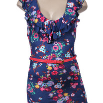 Blue Top with Pink Belt