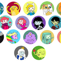 Adventure Time Buttons Set