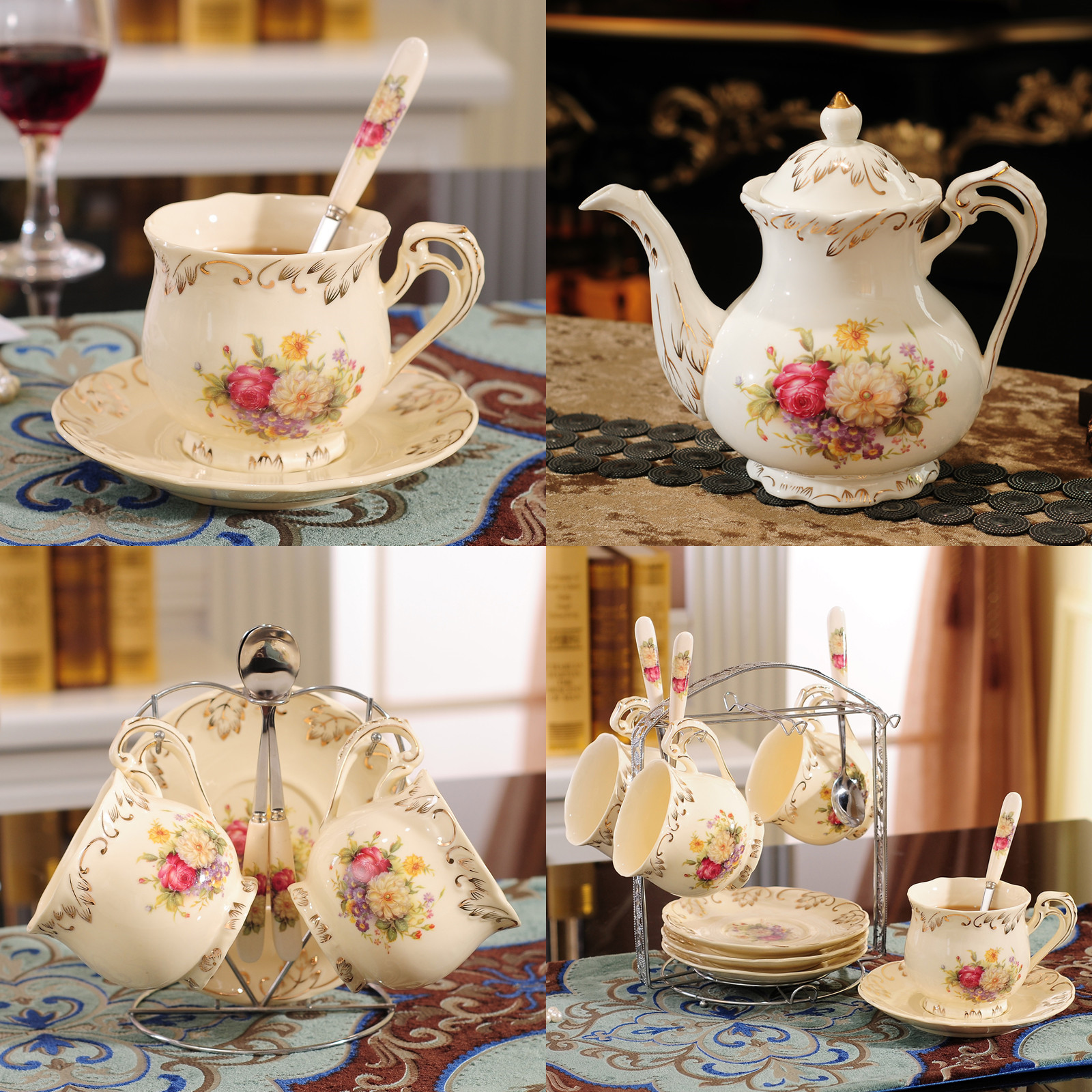 Luxury Elegant Ceramic Coffee Cup Set English Afternoon Tea Cup