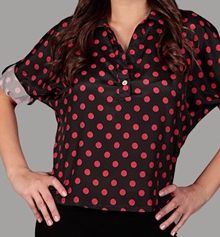 Black & Red Polka Dot Top