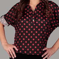Black & Red Polka Dot Top