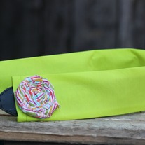 Neon Green Rainbow Rosette Camera Strap Cover