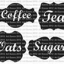 Fancy Design Vinyl Canister Labels Choose from 21 fonts