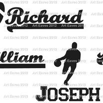 Personalized Sports Silhouettes Choose From 37 Designs Football, Baseball, Basketball, Golf and More