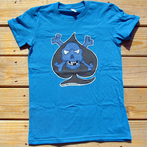 Skully Spade T-Shirt - Womens - Teal