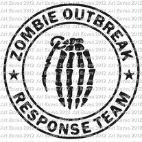 Zombie Response Team Skull Grenade Vinyl Decal