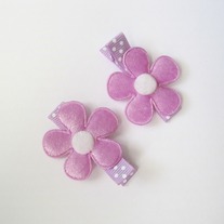 Velvet flower clip - Purple