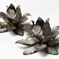 Pair of Metal Flower Candle Holders