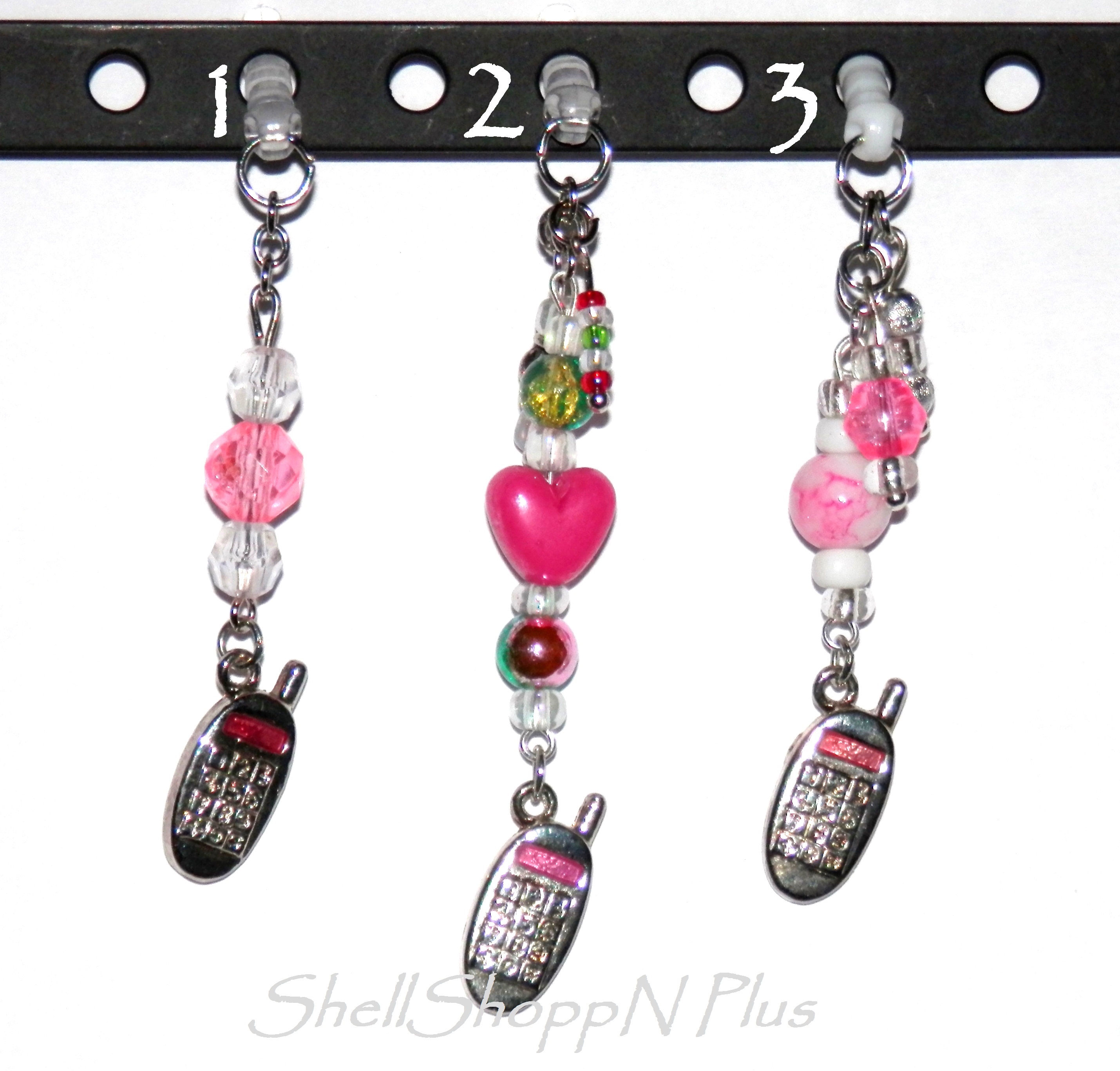 Cute Silver Cell Phone...Cell Phone Dust Plug Charm/Ear Cap/Plug/Ear