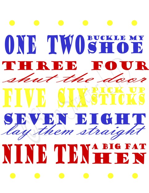 One Two Buckle My Shoe Print