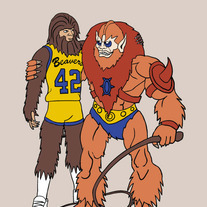 Teen wolf and Beastman are best friends, 5x7 print