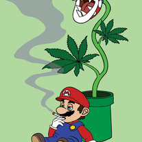 Mario smoking weed, 5x7 print
