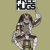 Predator offering free hugs, 5x7 print