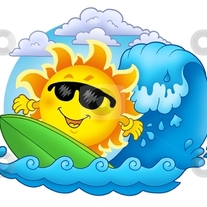 Cutcaster-photo-100367201-surfing-sun-with-clouds