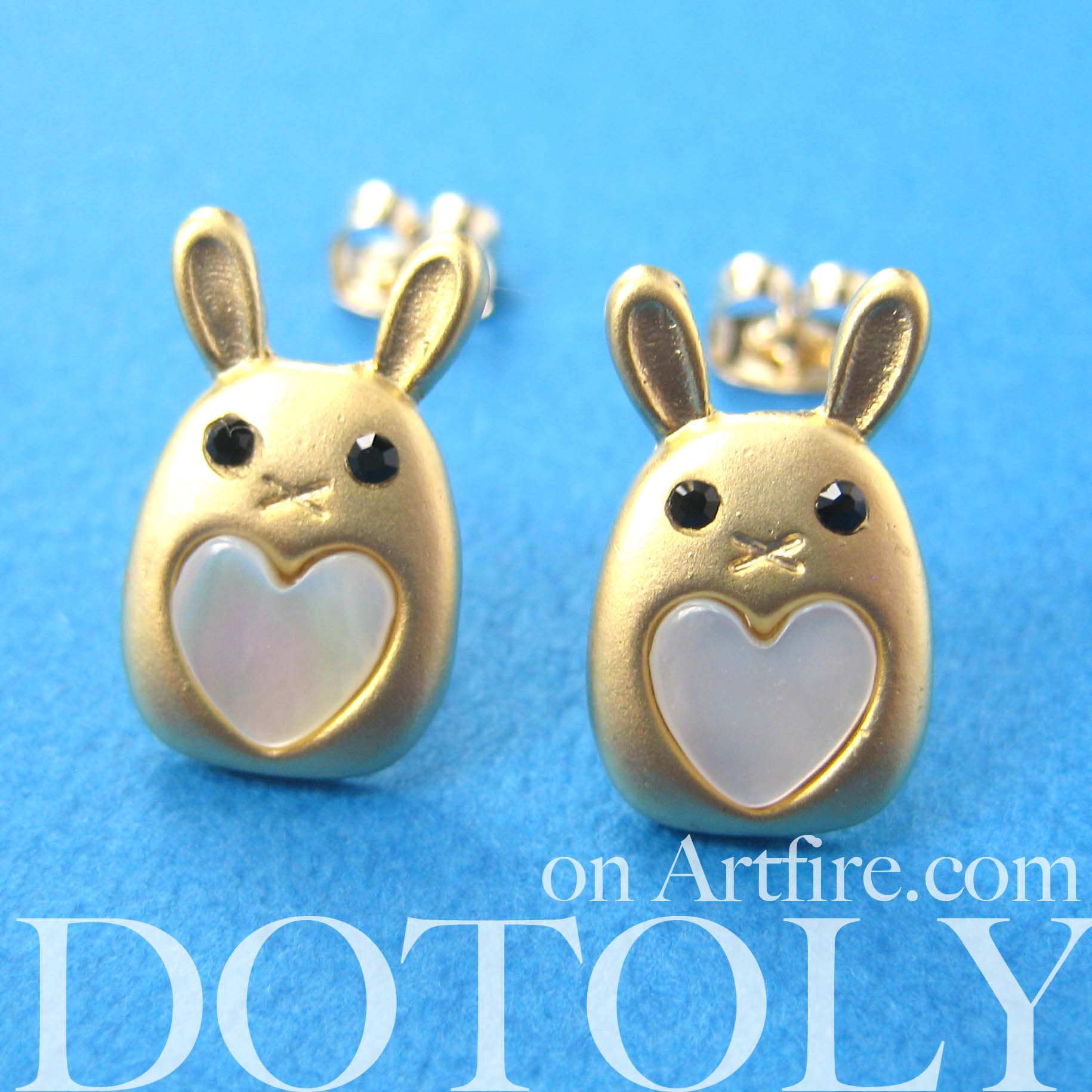bunny earrings gold