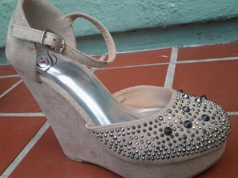 silver studded wedges