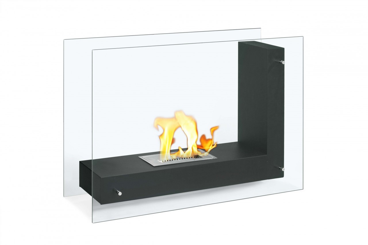 Vitrum L Freestanding Ethanol Fireplace Clean Flames Online