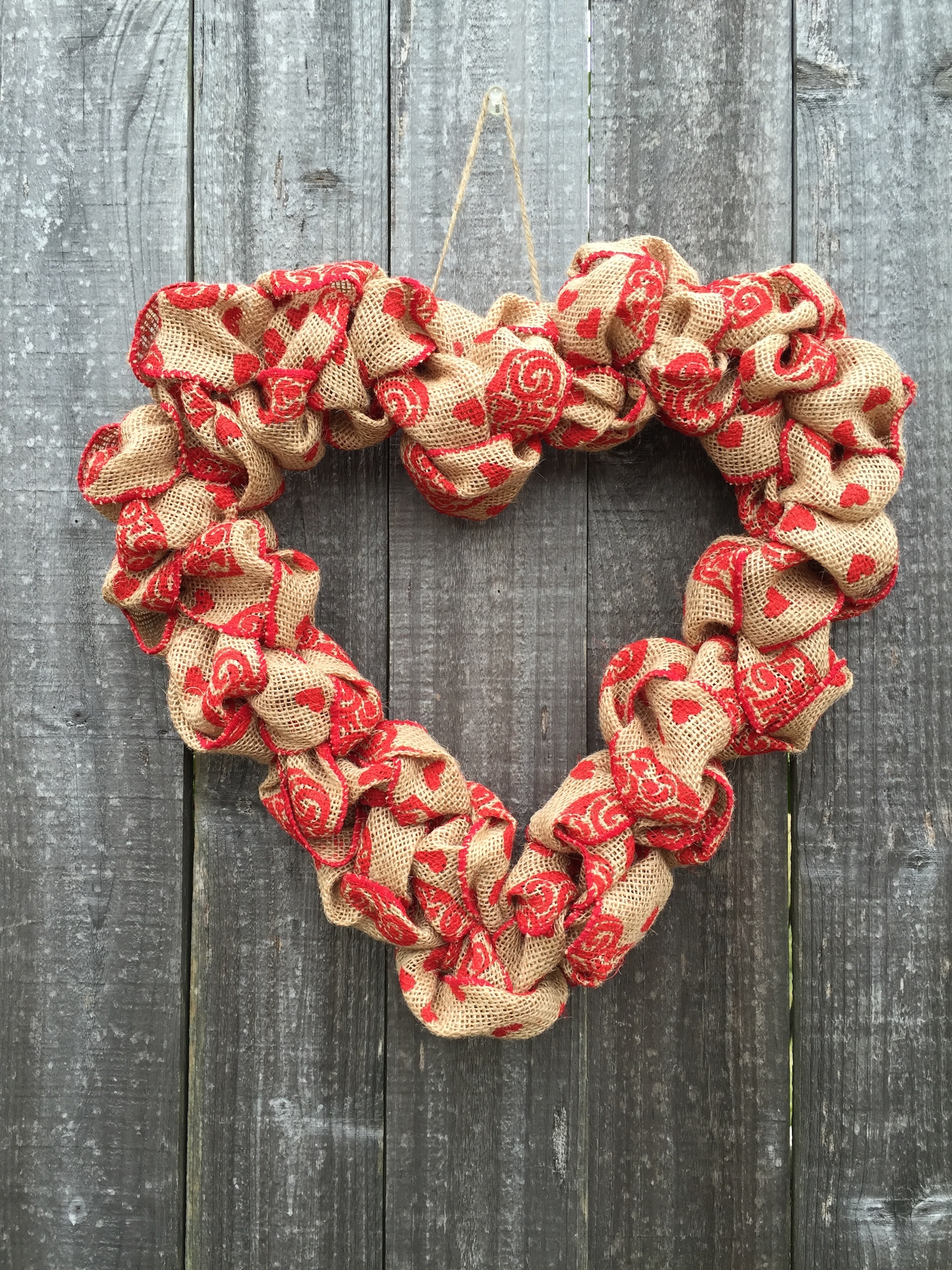 heart burlap wreath