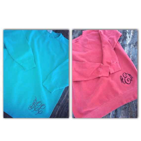 Comfort Color Oversized Monogrammed Sweatshirt Super Cute