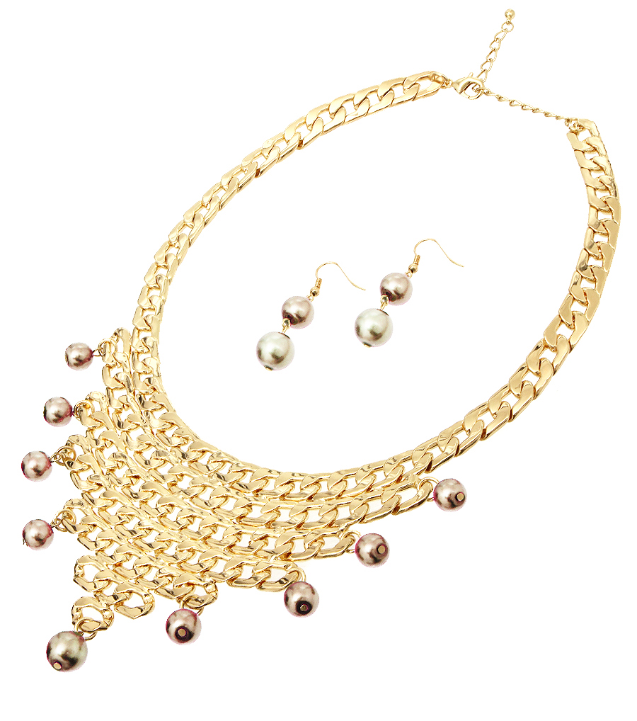 Pearl Dangle Necklace Set on Storenvy