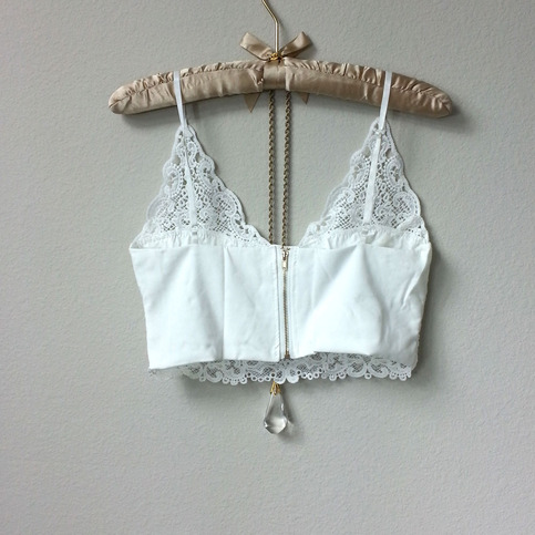 white lace bralette crop top