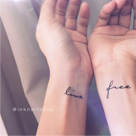 live free temporary tattoo inknart temporary tattoo set wrist