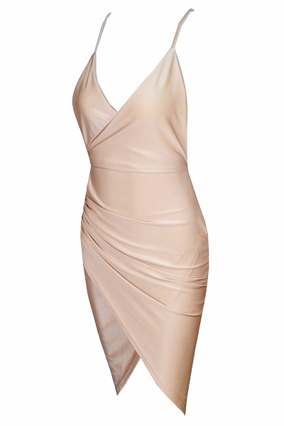 satin wrap bodycon dress