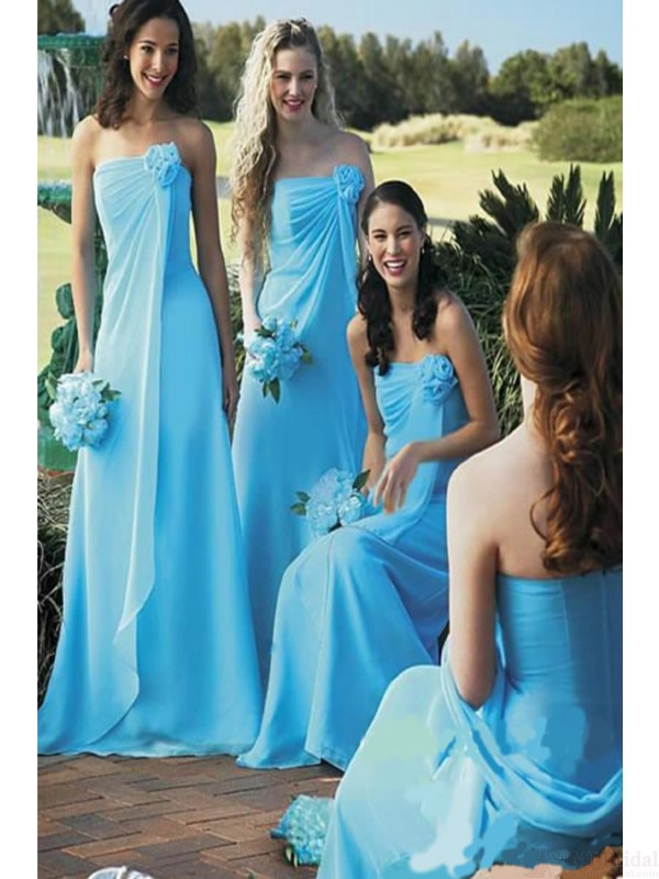 Turquoise or Sky Blue Bridesmaid Dresses