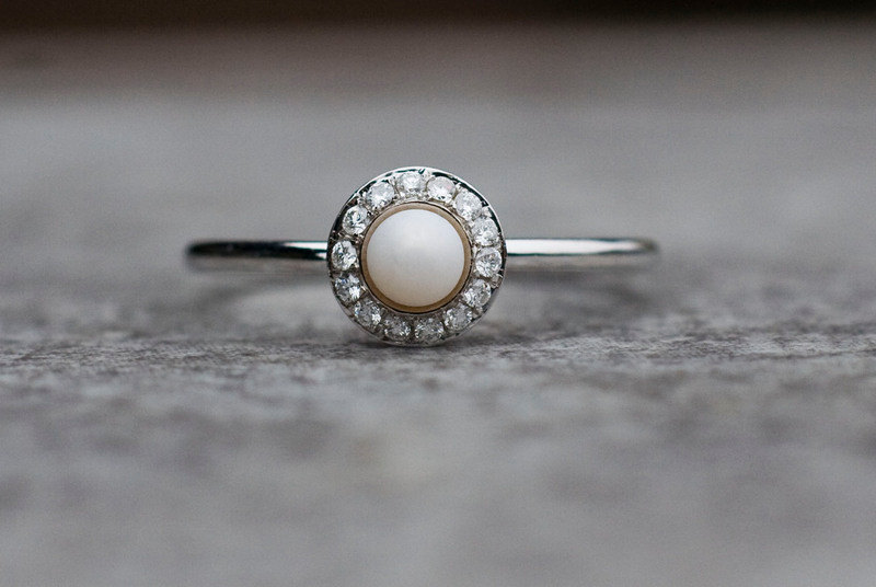 pearl wedding rings