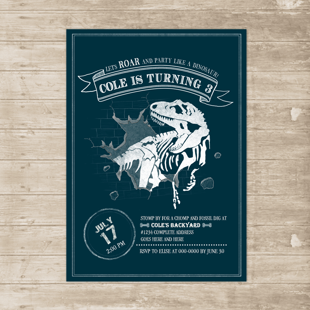 dinosaur birthday invitation t rex fossil dig invite prehistoric