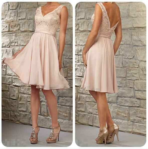 blush pink bridesmaid dresses short