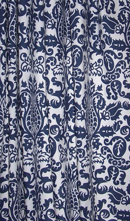 Curtains Navy Blue Floral Quatrefoil Window Treatments Nautical