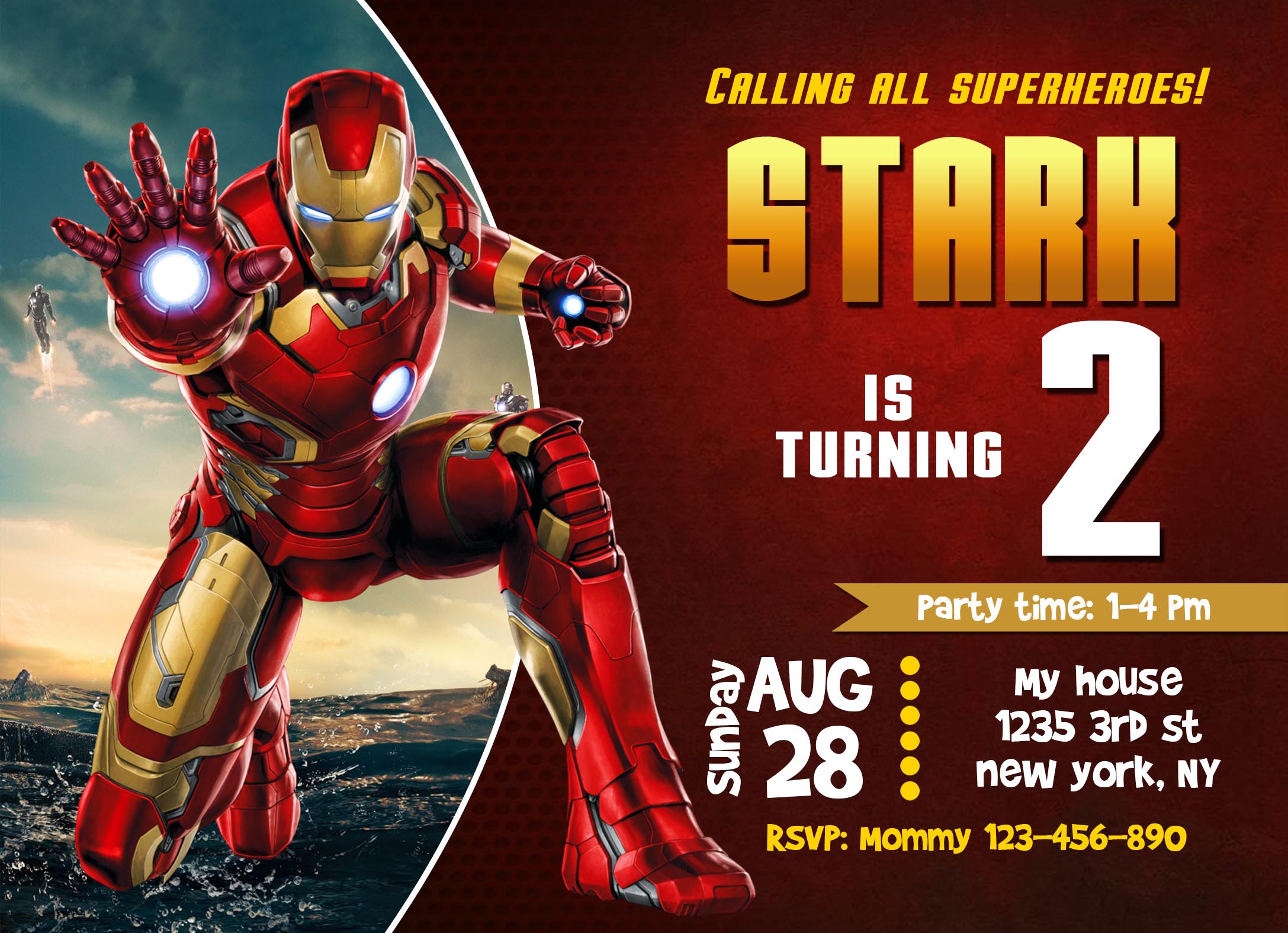 14 FREE IRON MAN BIRTHDAY INVITATIONS PRINTABLE PDF PRINTABLE DOCX 