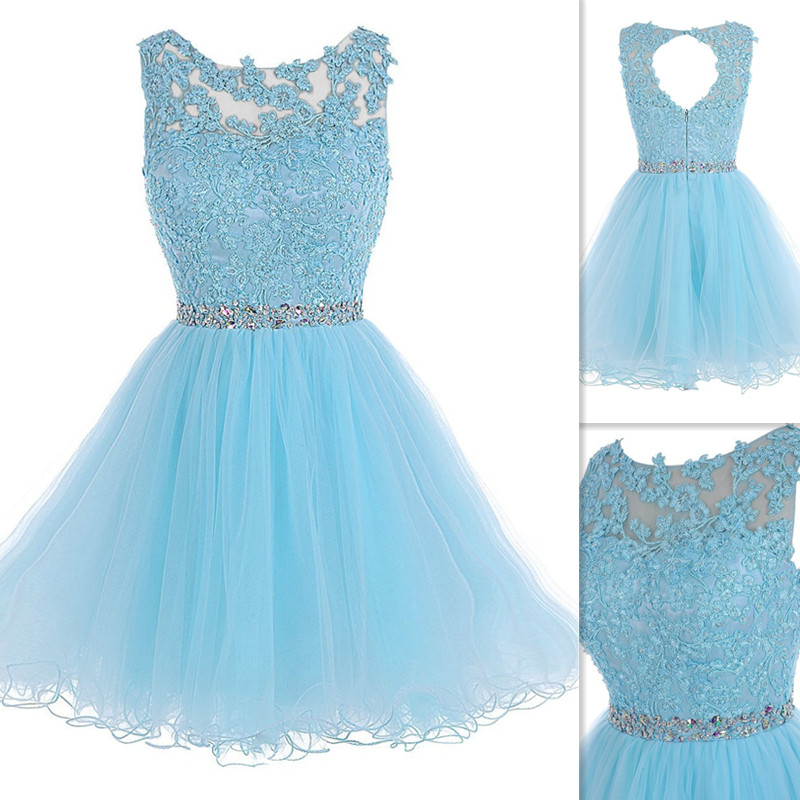short prom dresses blue