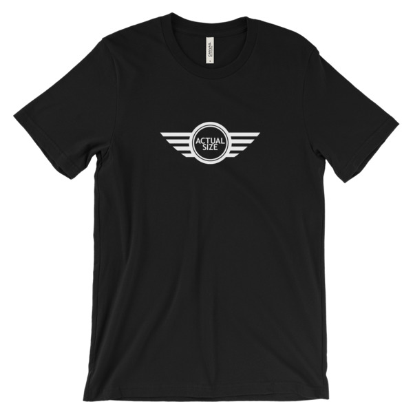 Mini Cooper Actual Size Logo In White Unisex Short Sleeve T Shirt