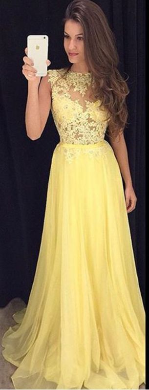 Yellow Long Prom Dress