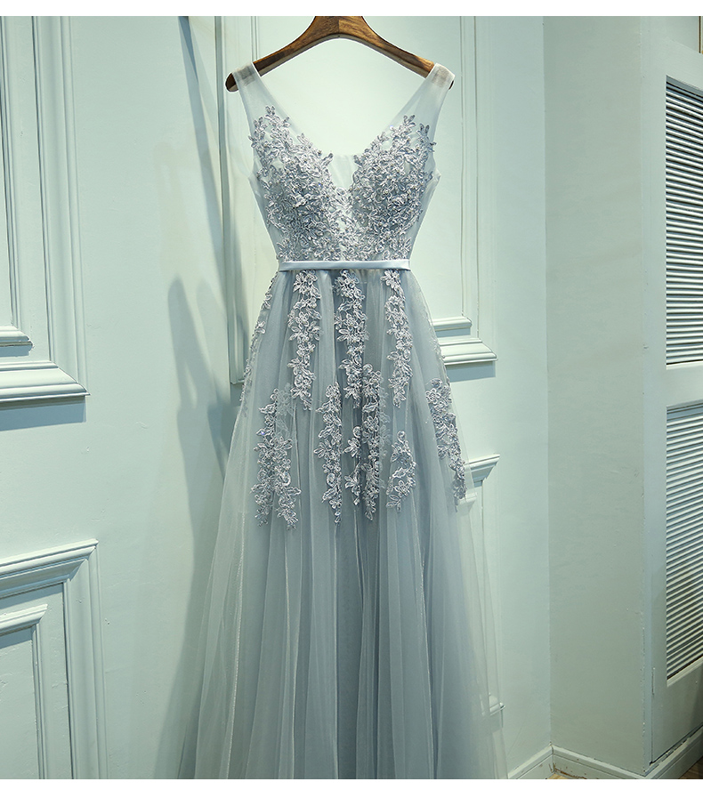 A-line V-neck Prom Dress