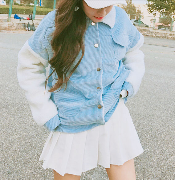 baby blue borg jacket