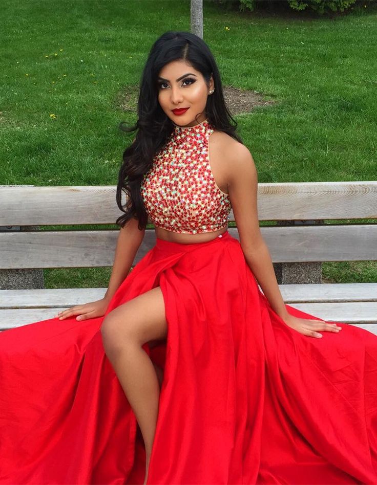 red and yellow prom dresses