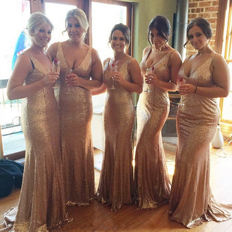 Gold Lace Bridesmaid Dresses