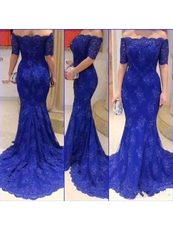 Boag Neck Prom Dresses Royal