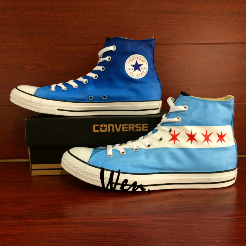 USA Chicago Flag Skyline Original Design Converse All Star USA Chicago Flag Skyline Original Design Converse All Star