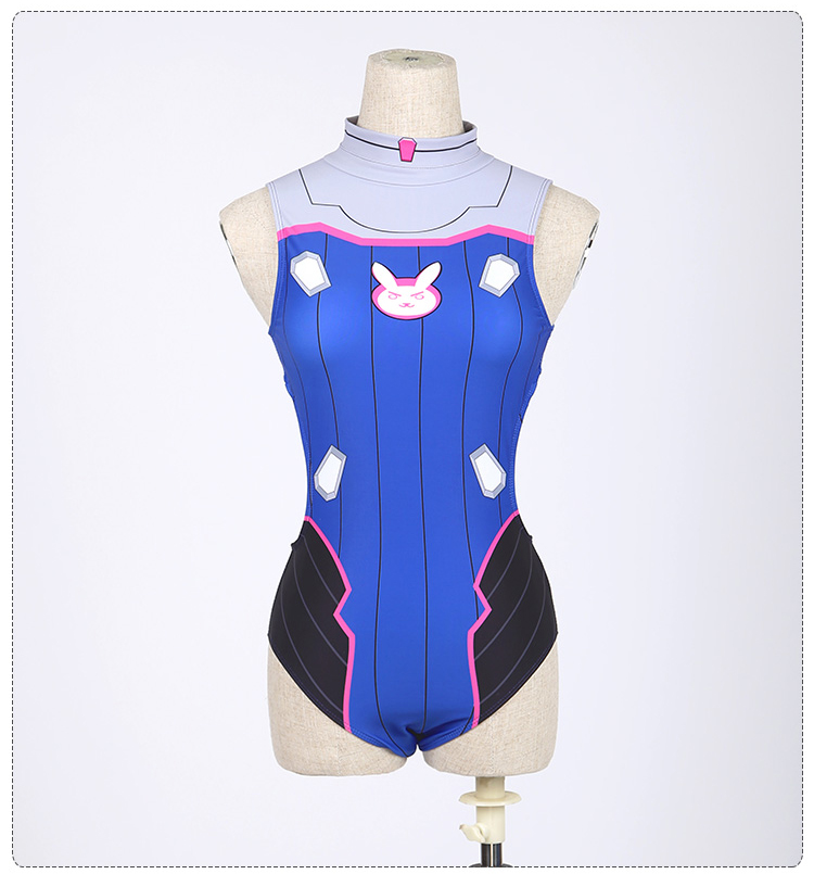 overwatch d va swimsuit cosplay costume one piece bathing suit