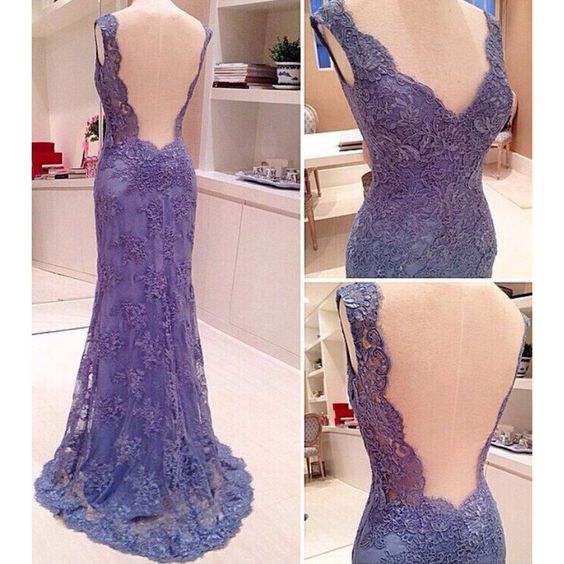 lilac backless dress