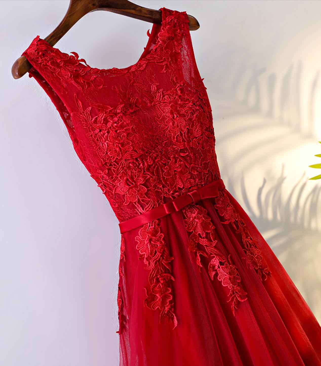 Red Prom Dresses Corset Back