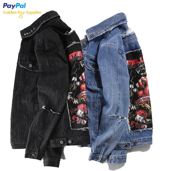 pink denim jacket ripped