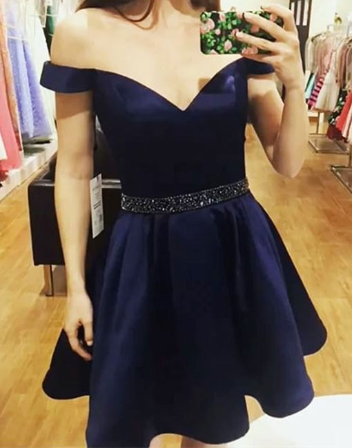 off the shoulder homecoming dress