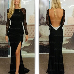 cheap long black dress with sleeves